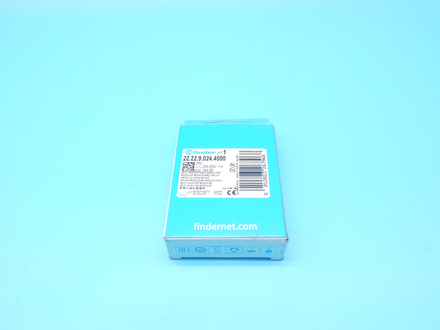 ! RKE Relais Finder, 2xEin, 250V/20A, 24V, Option Generator