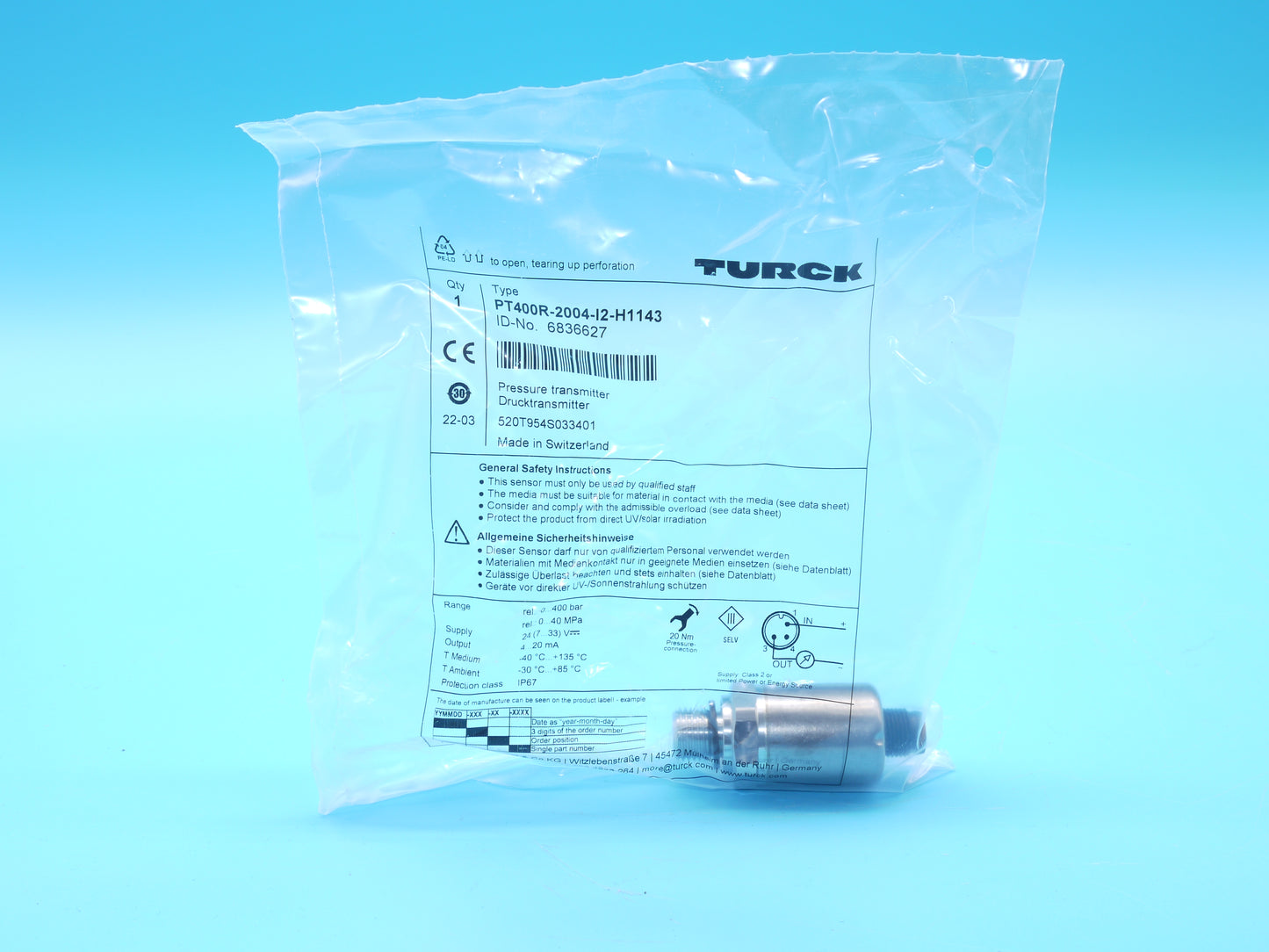 !    KS Druckmelder TPA-X 250 Drucksensor 250 bar