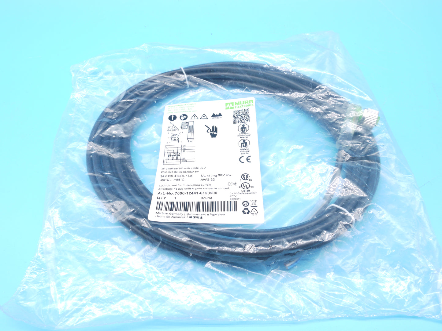 !    KS Generator Anschlusskabel m. Stecker 90°/5m