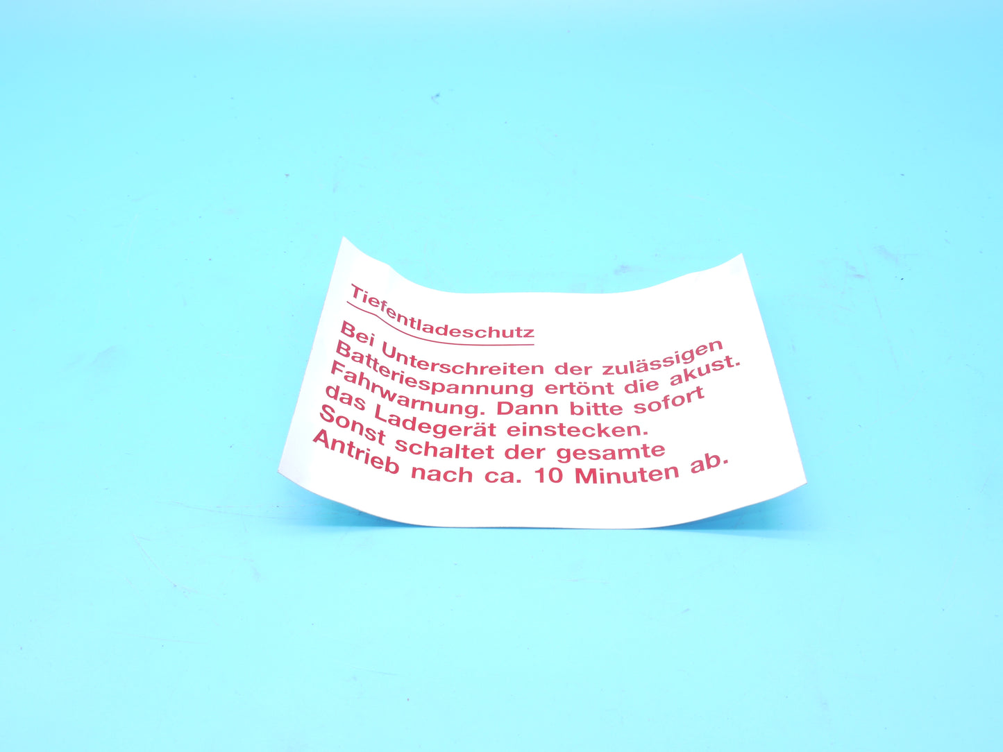 !      MB SCHILD Tiefenentladung