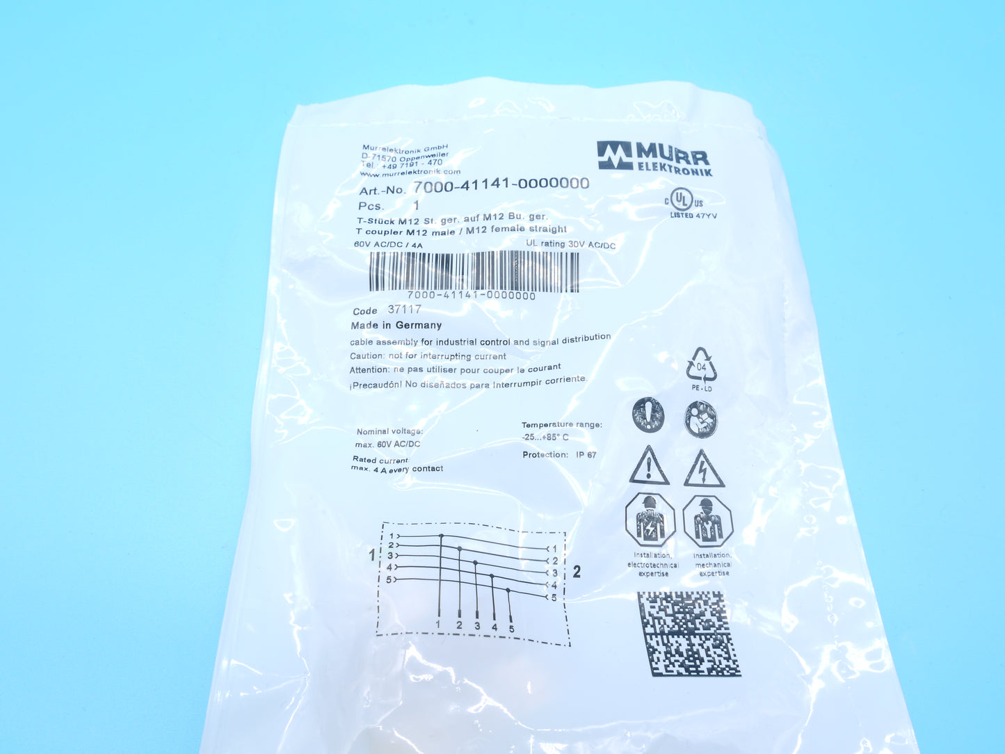 !♦ ♦ KS |►4 Stück◄|   Steckverbinder T-Stück M12 002 41141